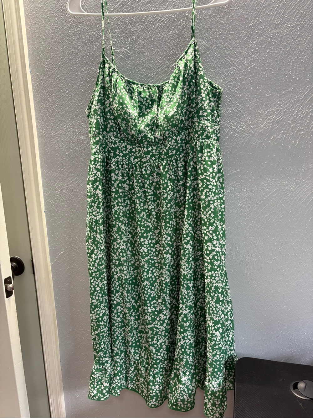 Grace Karin Green Floral Spaghetti-Strap Midi Sundress